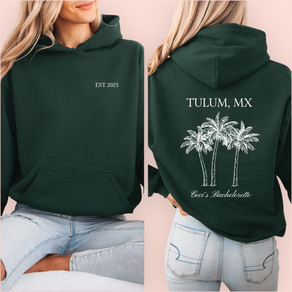 Sudadera verde personalizada "palmtrees"