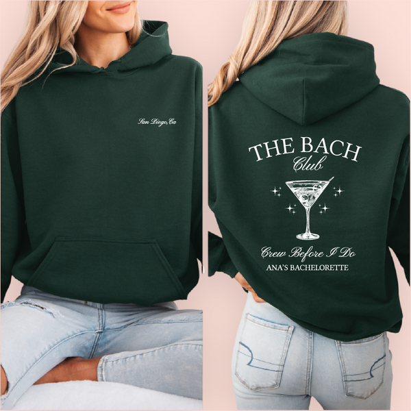 Sudadera verde personalizada "the bach club"
