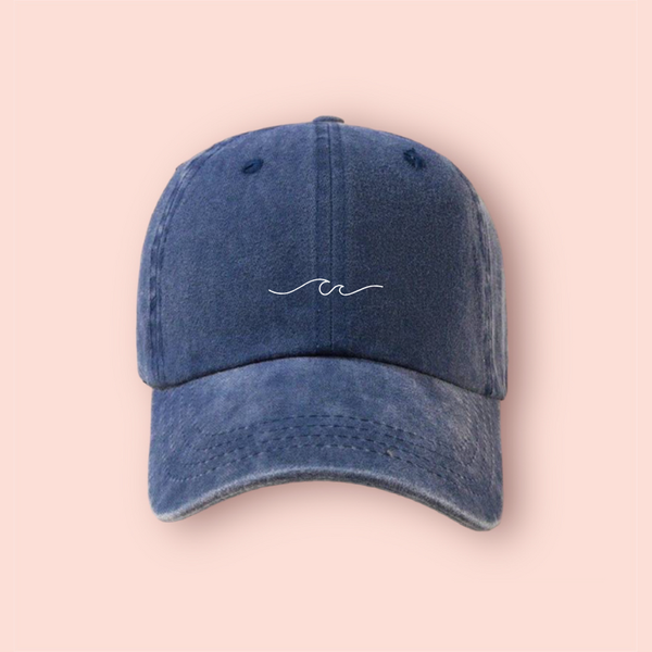 Gorra azul marino deslavada "ocean waves"