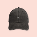 Gorra negra deslavada "ocean waves"