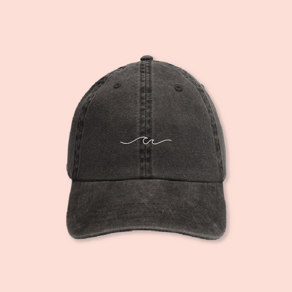 Gorra negra deslavada "ocean waves"