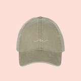 Gorra verde-olivo deslavada "ocean waves"