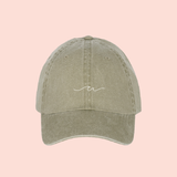 Gorra verde-olivo deslavada  "ocean waves"