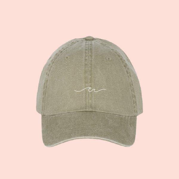 Gorra verde-olivo deslavada  "ocean waves"