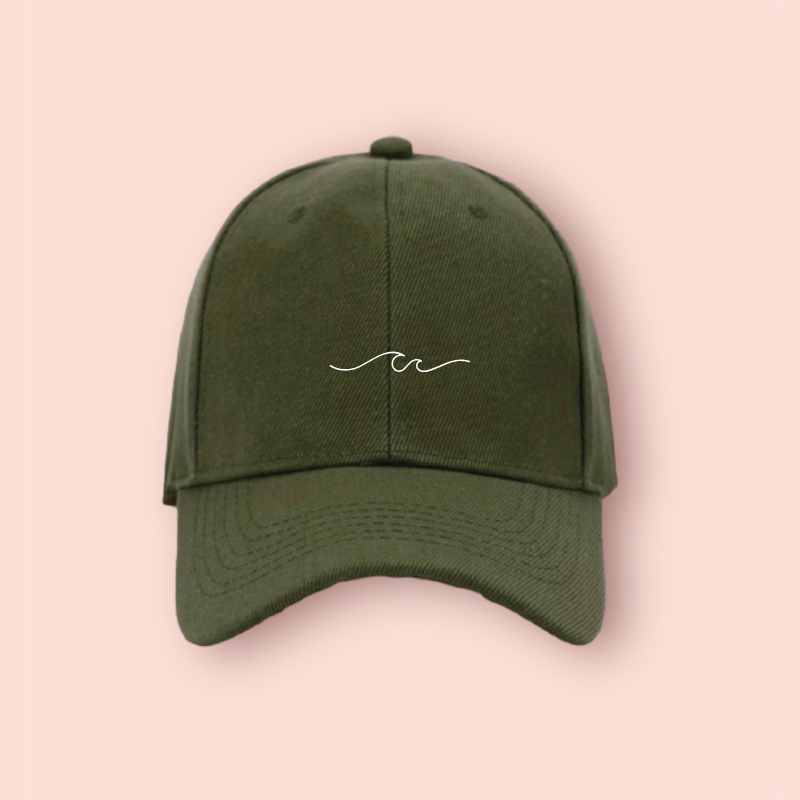 Gorra verde-militar "ocean waves"