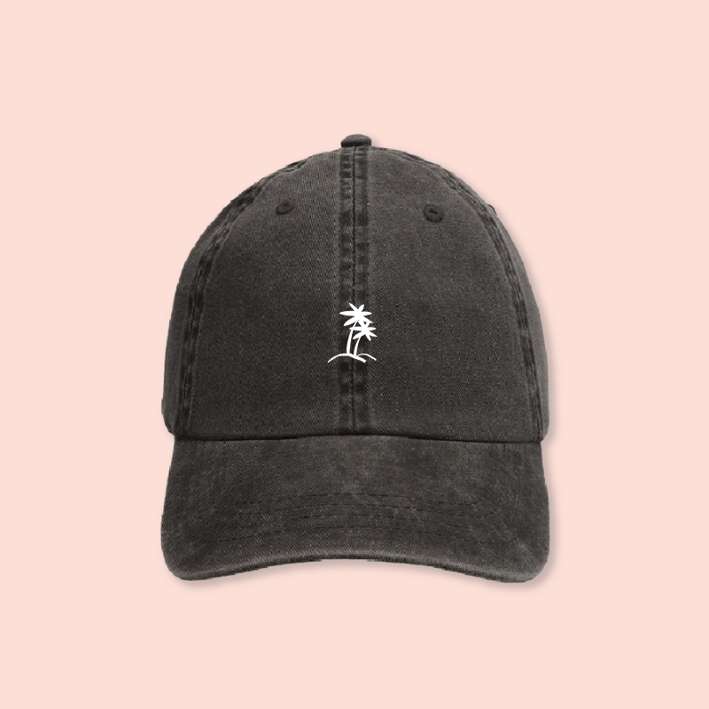 Gorra negra deslavada "palmtrees"