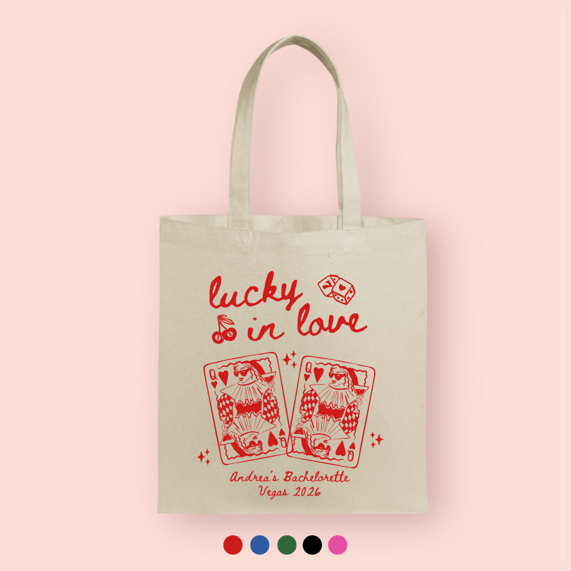 Tote bag "lucky in love" personalizada