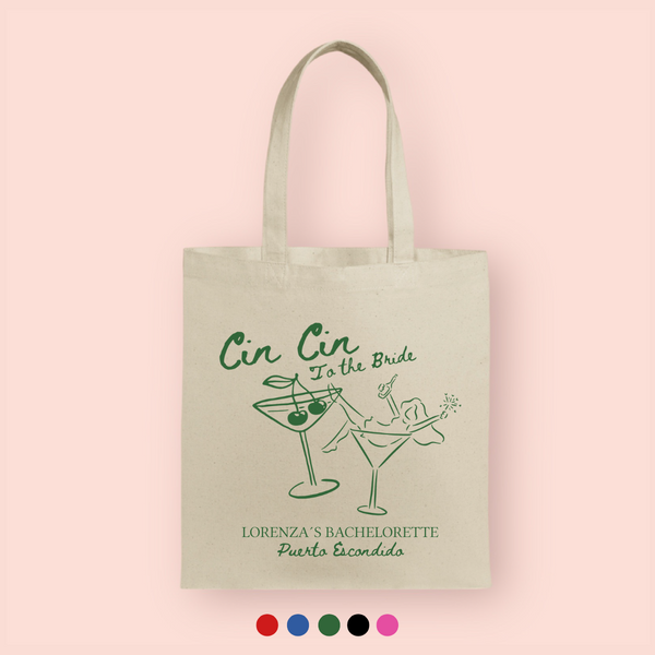 Tote bag "cin cin to the bride" personalizada