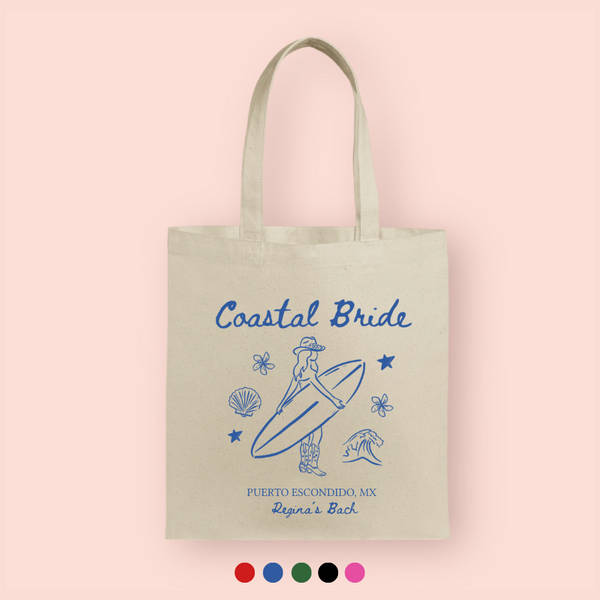 Tote bag "coastal bride" personalizada