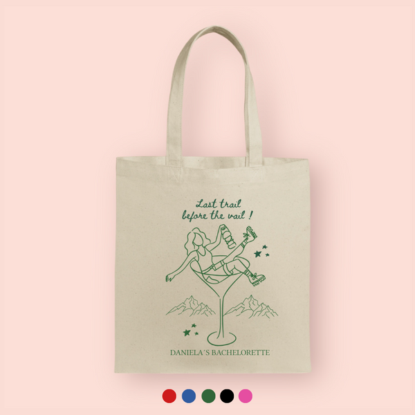 Tote bag "last trail before the vail" personalizada