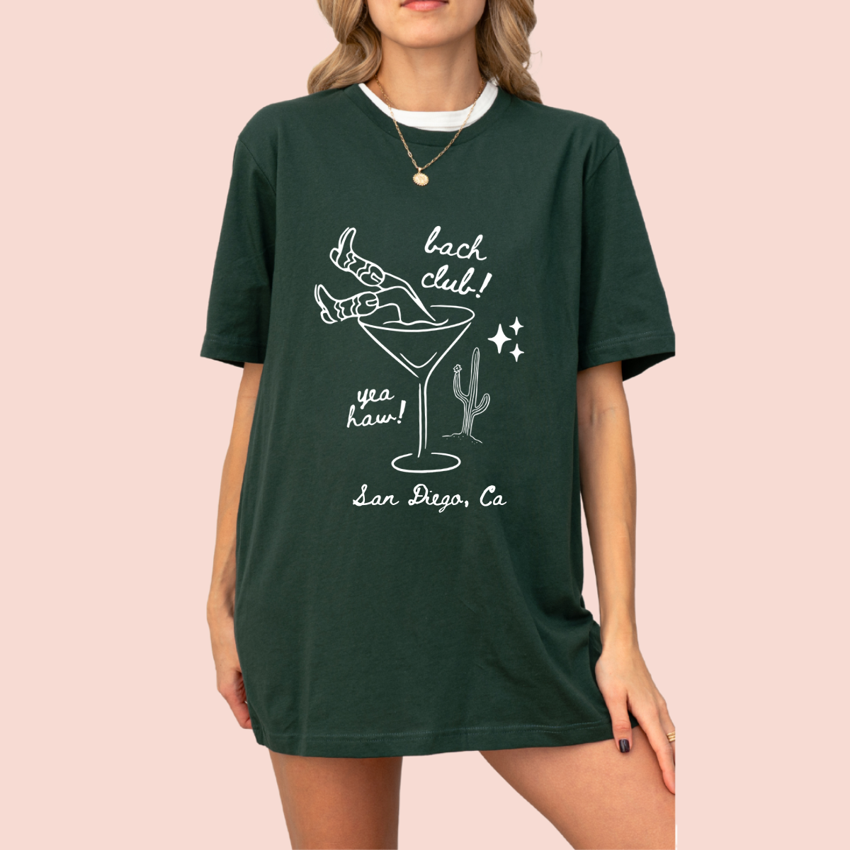 Playera oversize personalizada "bach club yeahaw"