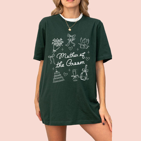 Playera oversize personalizada "Mother of the groom"