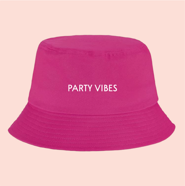 Bucket hat rosa "party vibes"