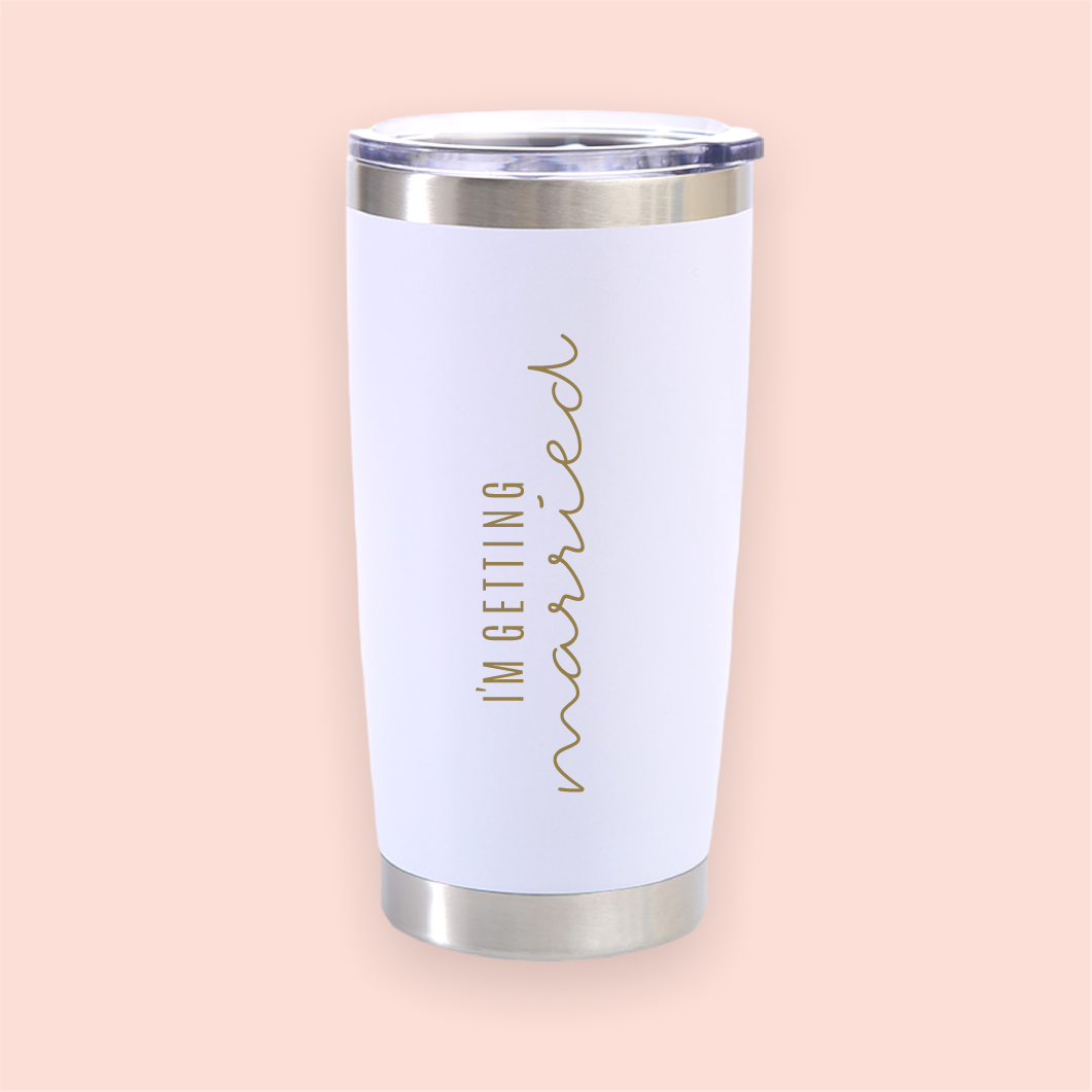 Vaso de acero blanco "I´m getting married"