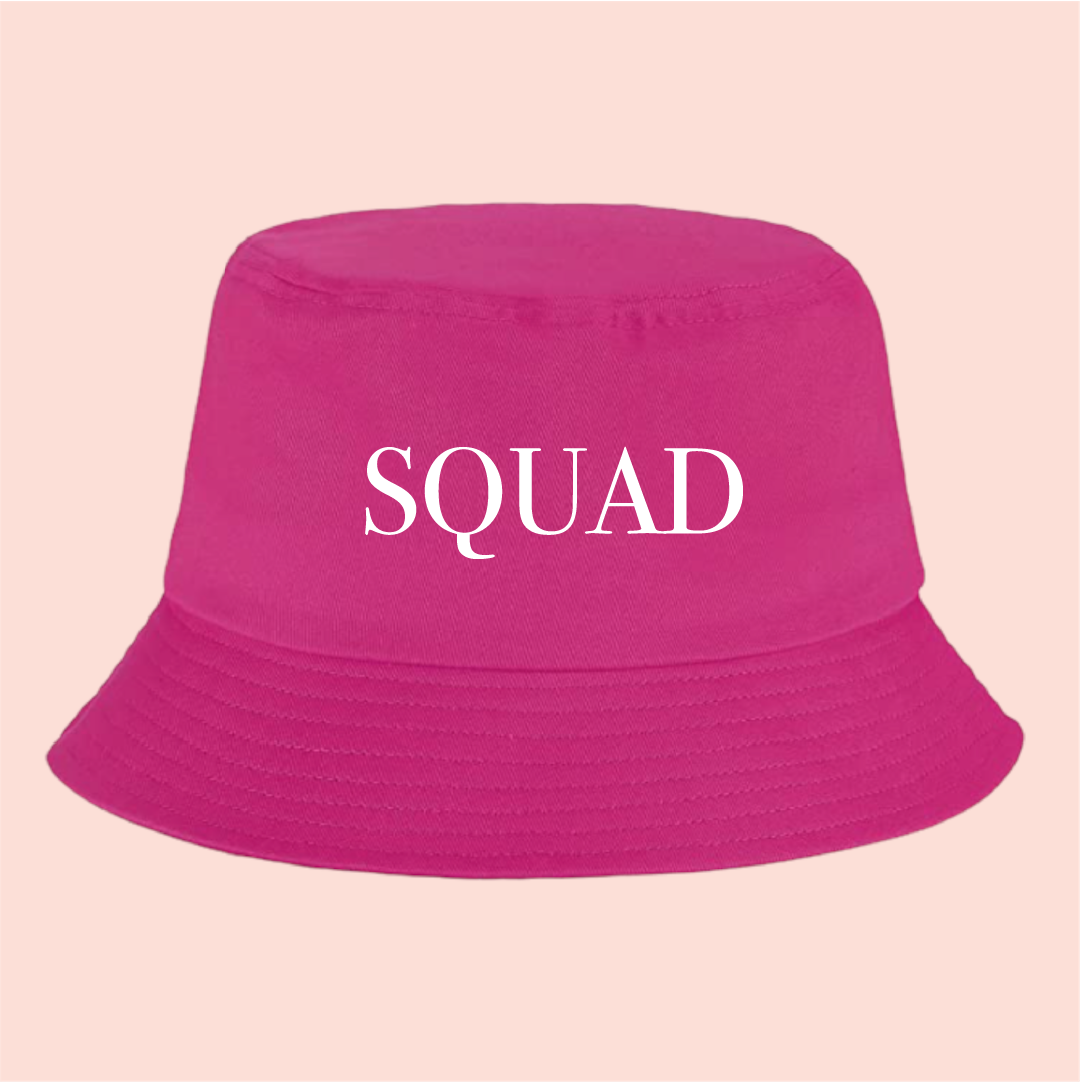 Bucket hat rosa "squad"