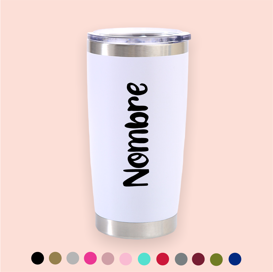 Vaso de acero blanco personalizado