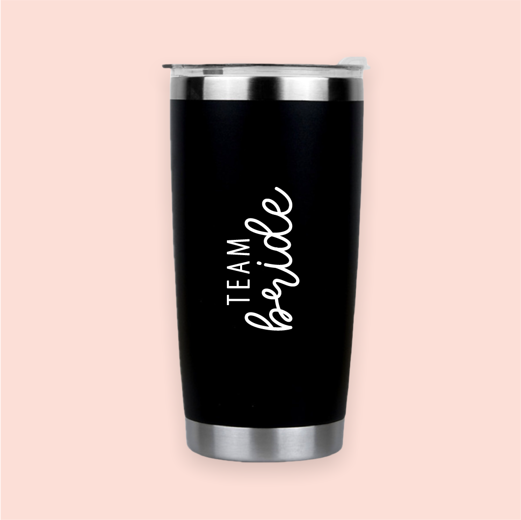 Vaso de acero negro "Team bride"