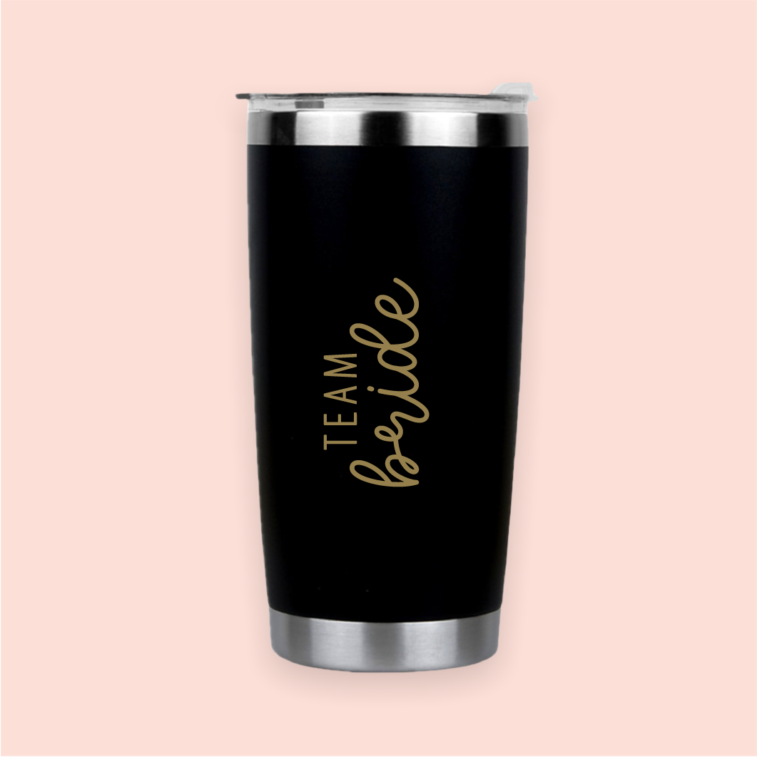Vaso de acero negro "Team bride"