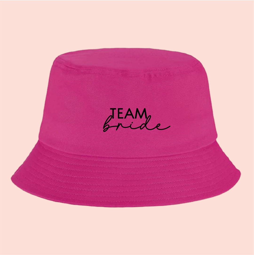 Bucket hat rosa "Team bride"