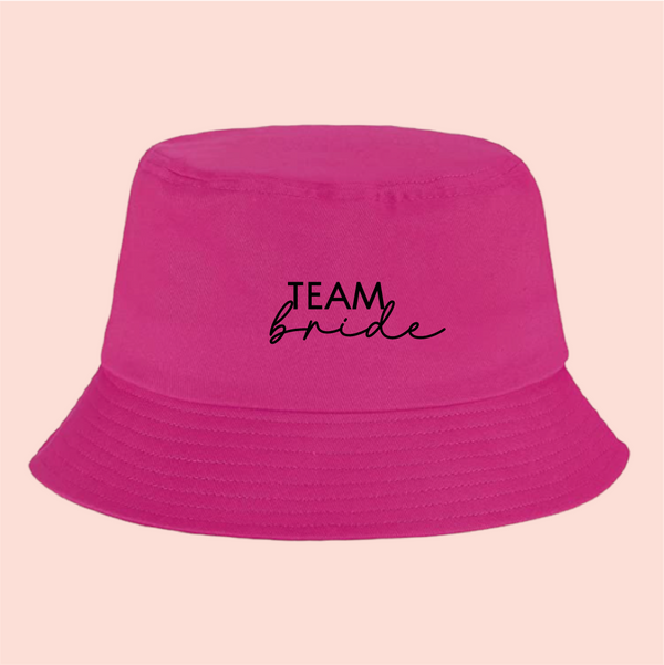 Bucket hat rosa "Team bride"
