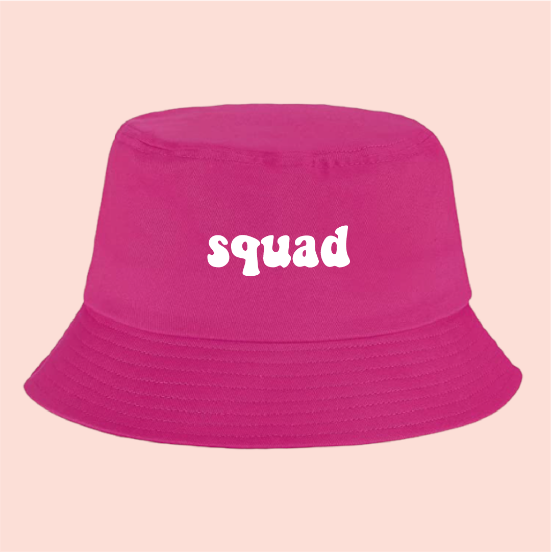 Bucket hat rosa "squad"