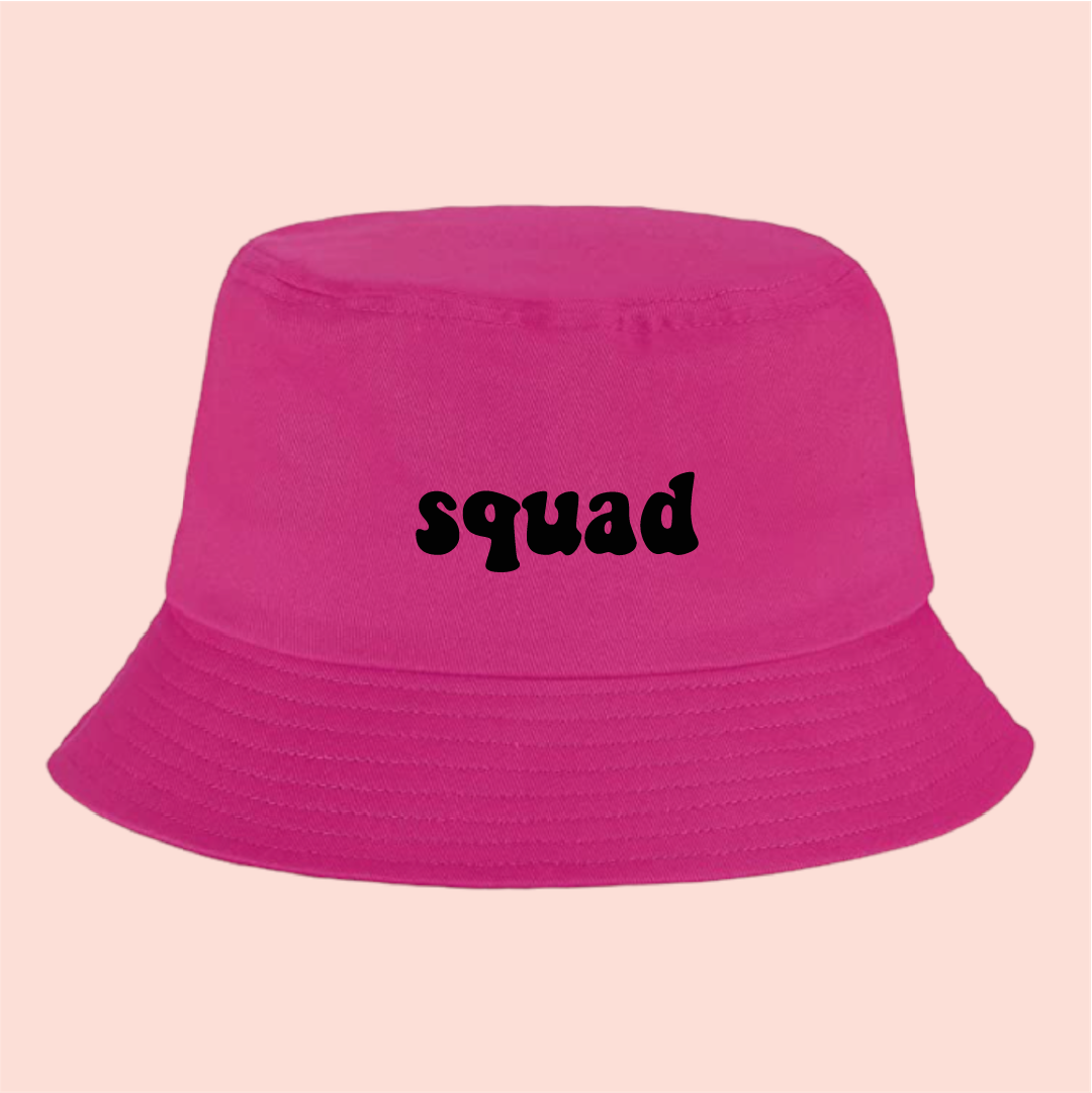 Bucket hat rosa "squad"
