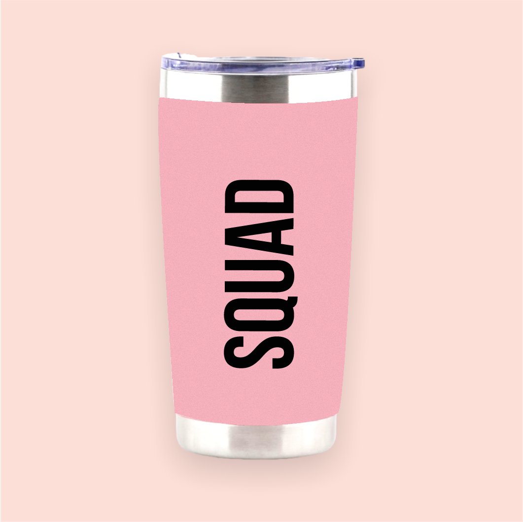 Vaso de acero rosa "Squad"