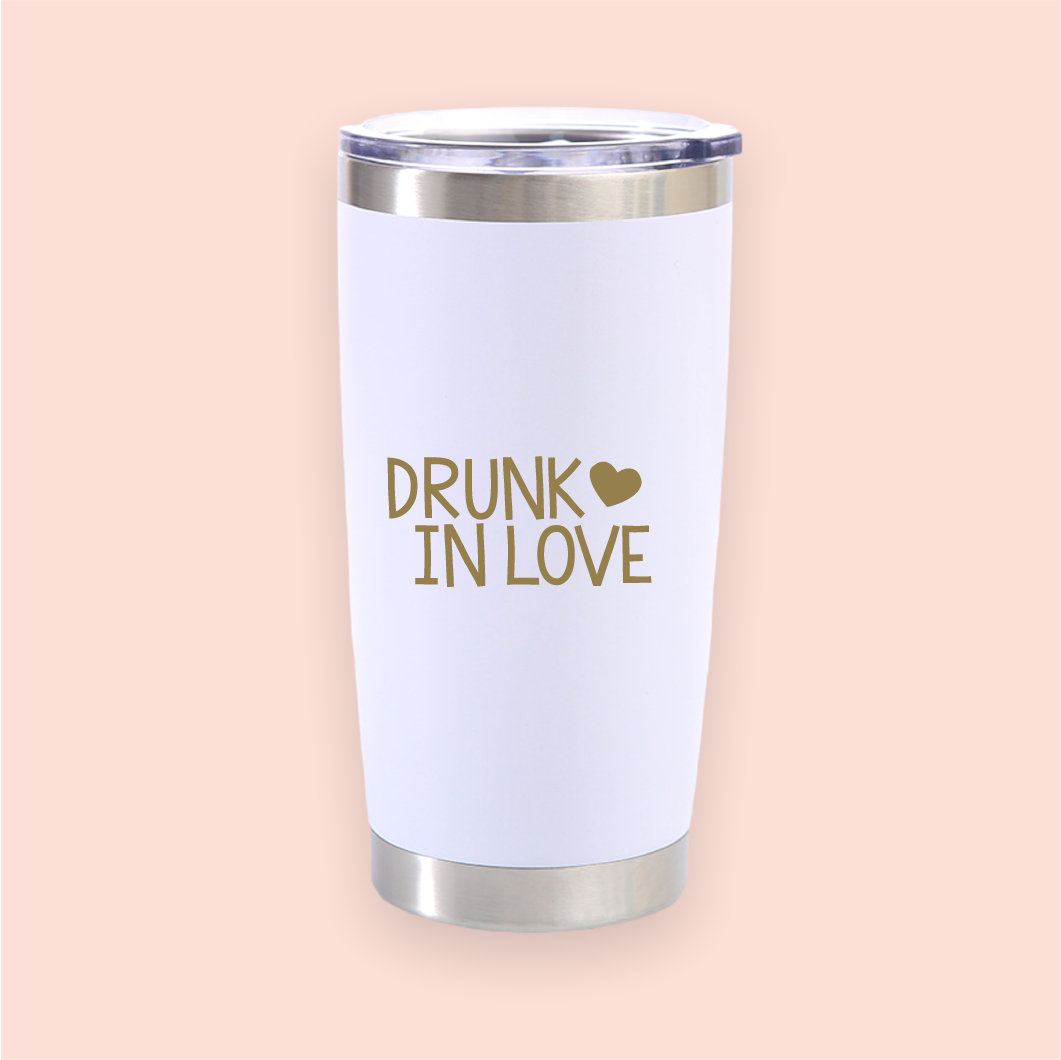 Vaso de acero blanco "Drunk in Love"