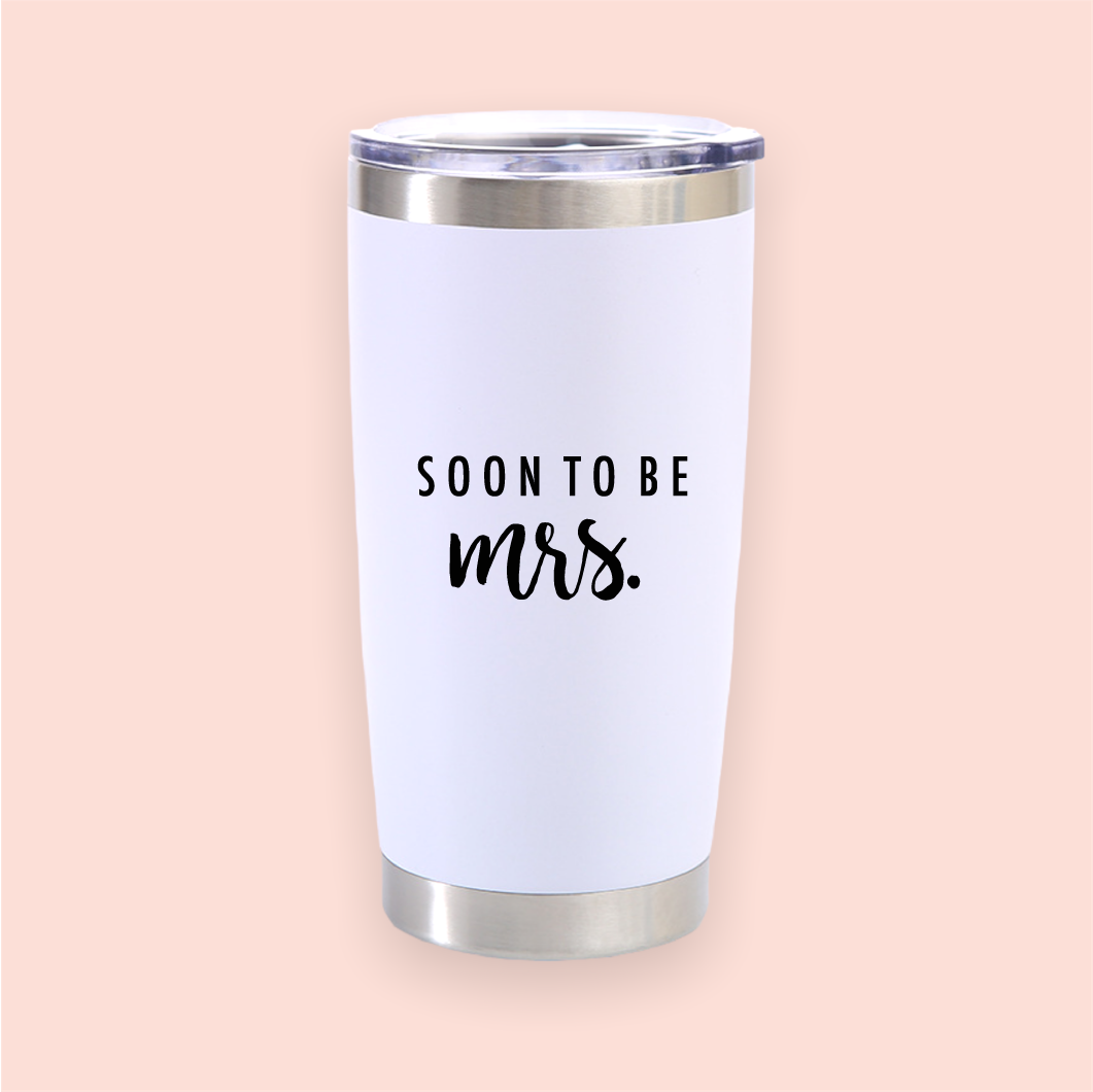 Vaso de acero blanco "Soon to be Mrs."
