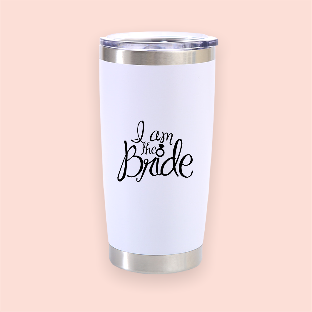 Vaso de acero blanco "I am the Bride"