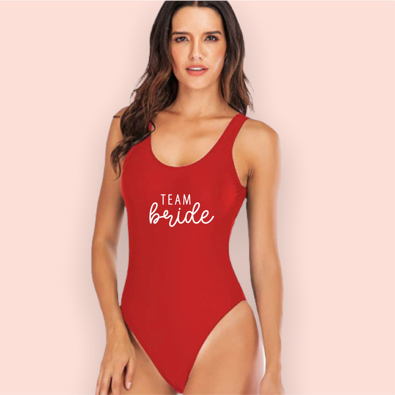 Traje de baño rojo "Team bride"