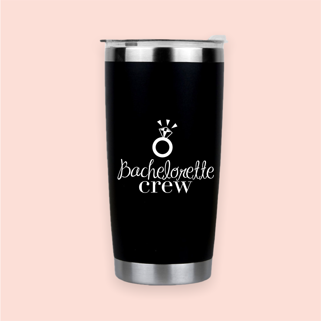 Vaso de acero negro "Bachelorette crew"