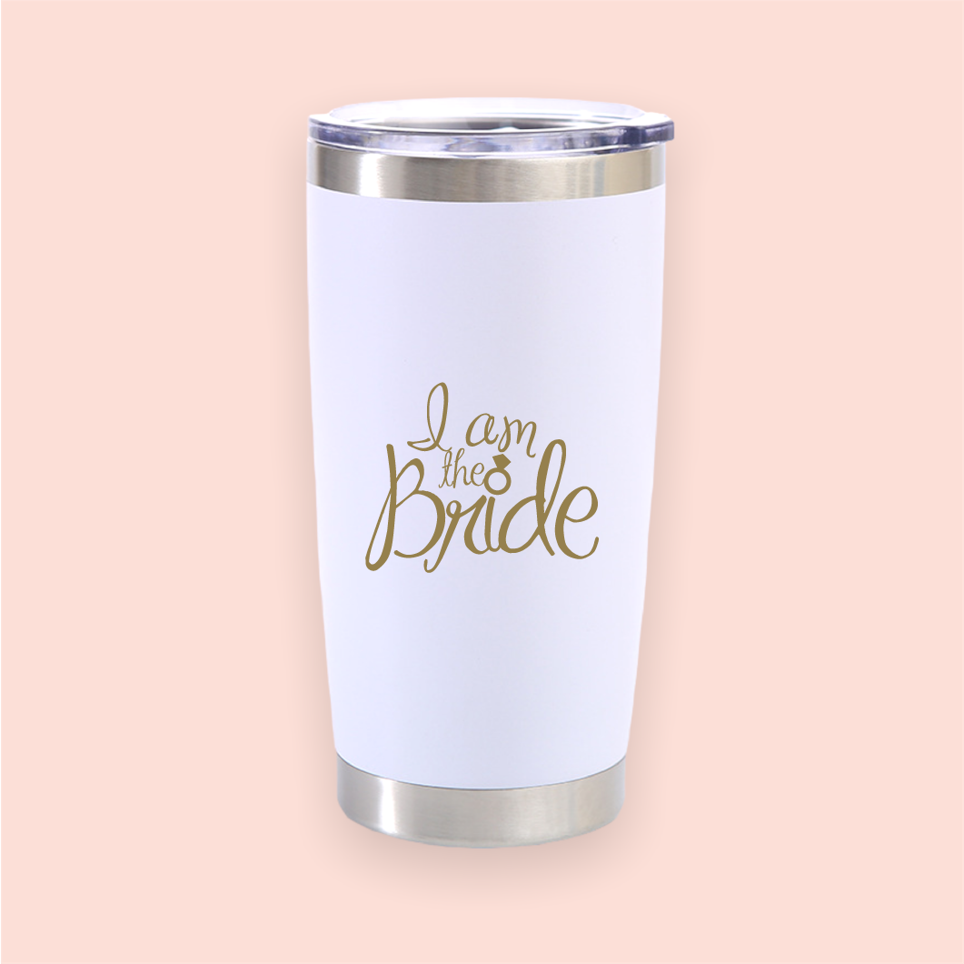 Vaso de acero blanco "I am the Bride"