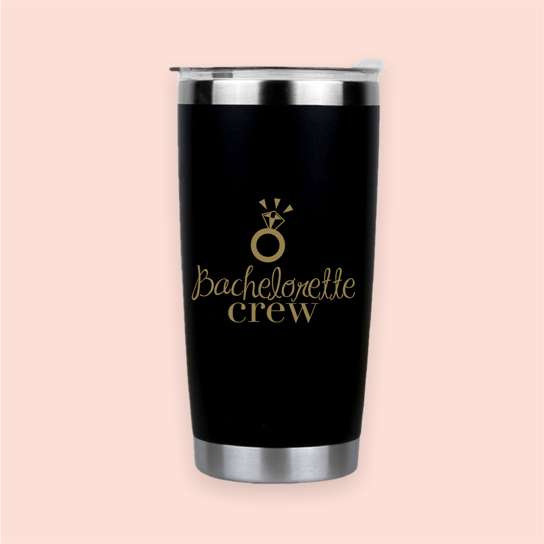 Vaso de acero negro "Bachelorette crew"