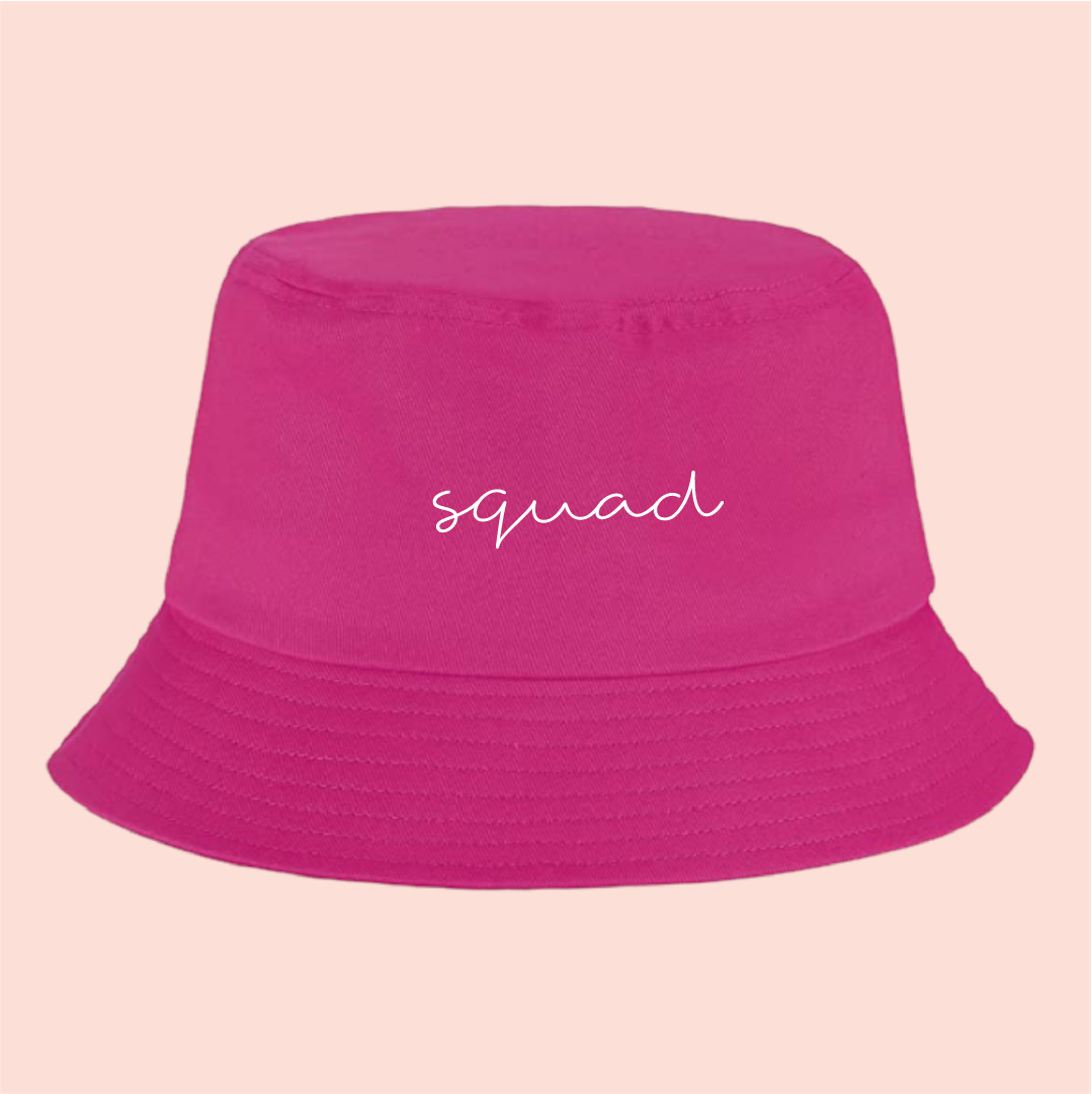 Bucket hat rosa "squad"