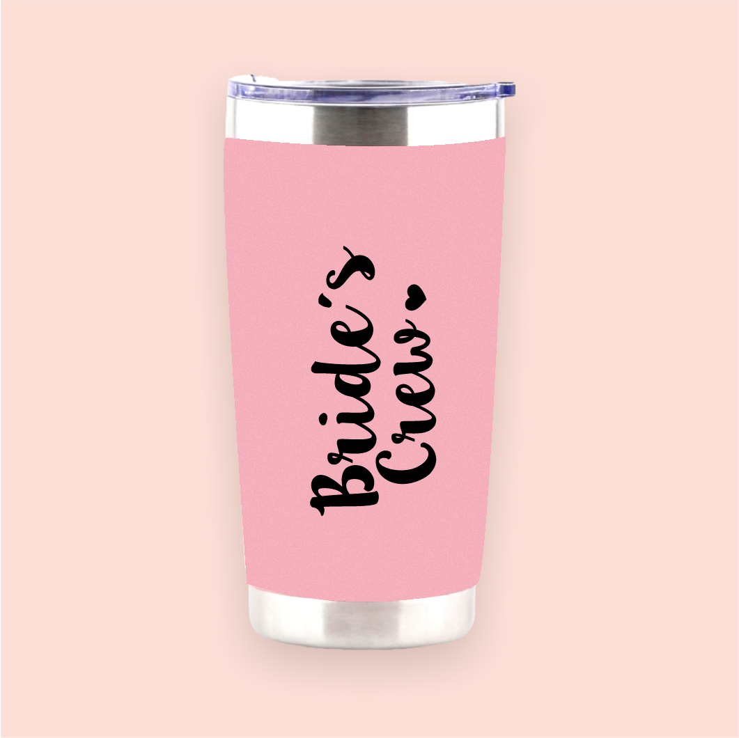 Vaso de acero rosa "Bride´s Crew"