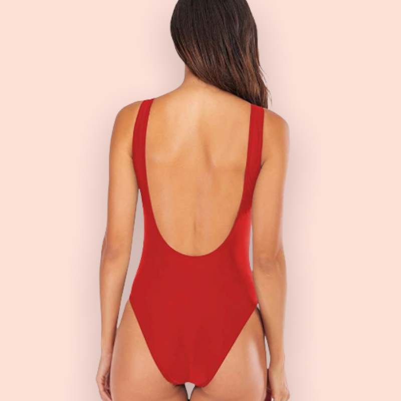 Traje de baño rojo "Team Bride"