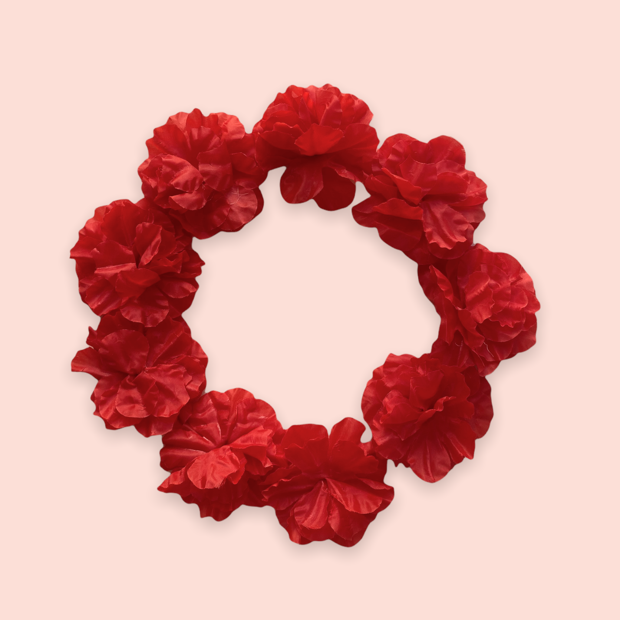 Corona de flores roja