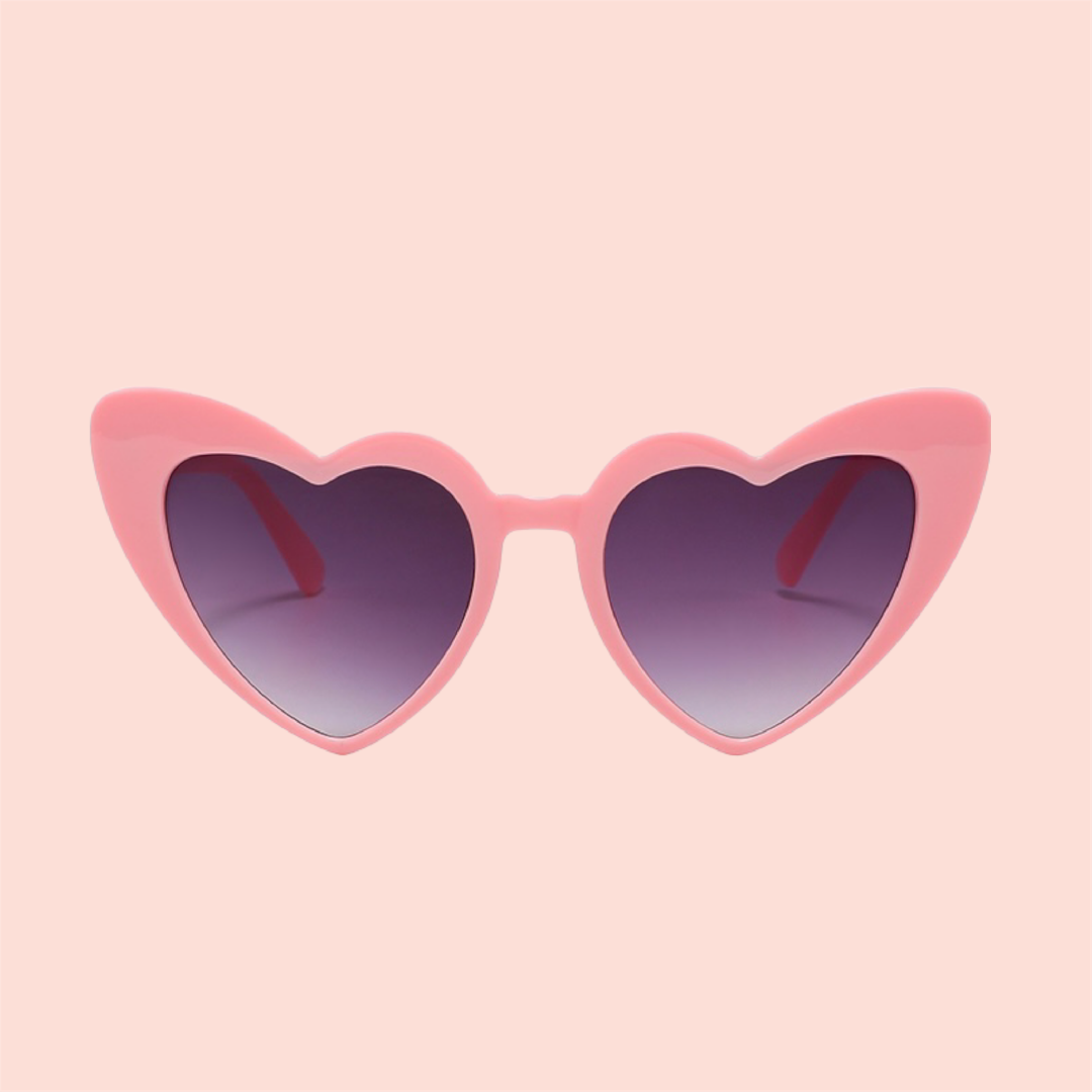 Lentes de sol rosas  forma de corazón