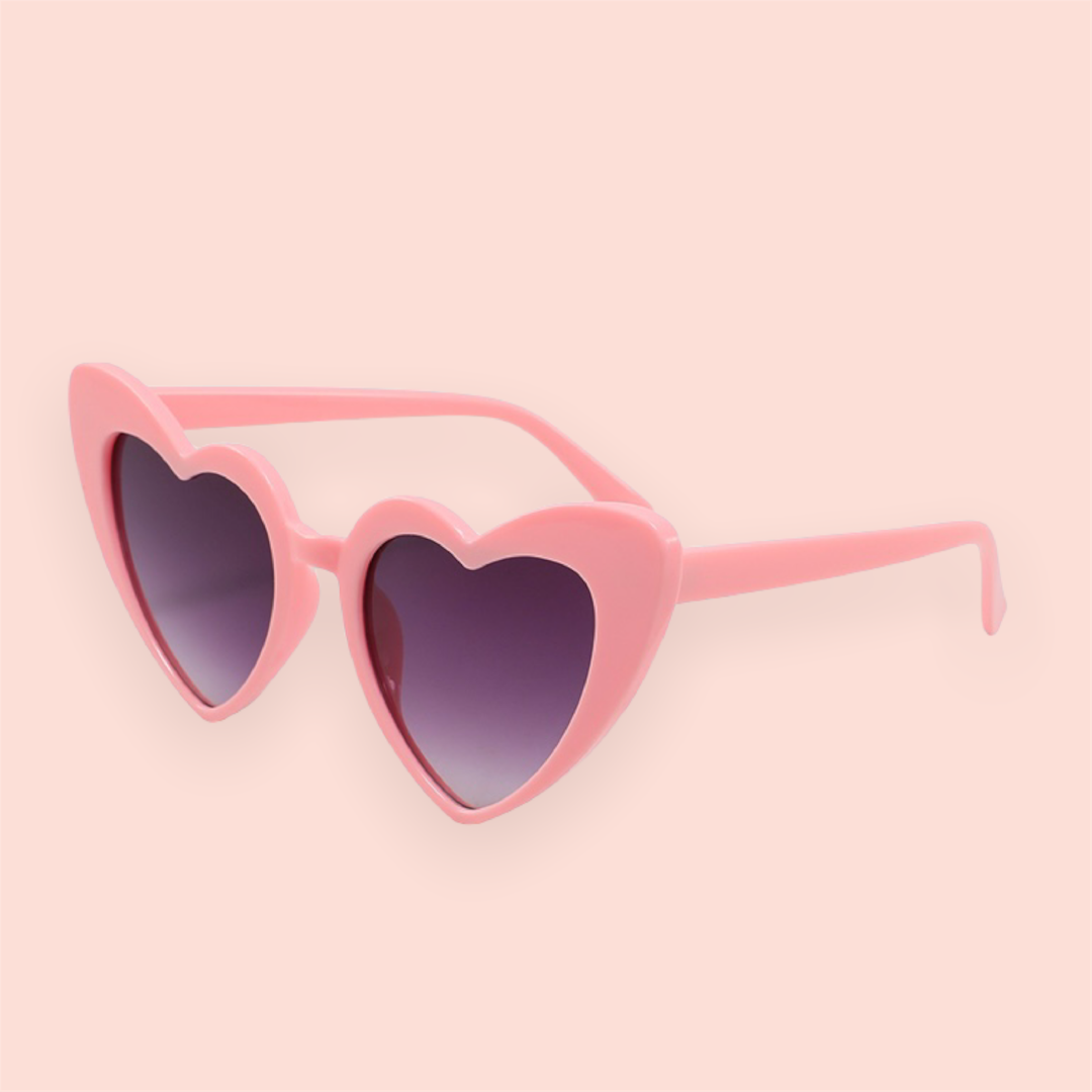 Lentes de sol rosas  forma de corazón