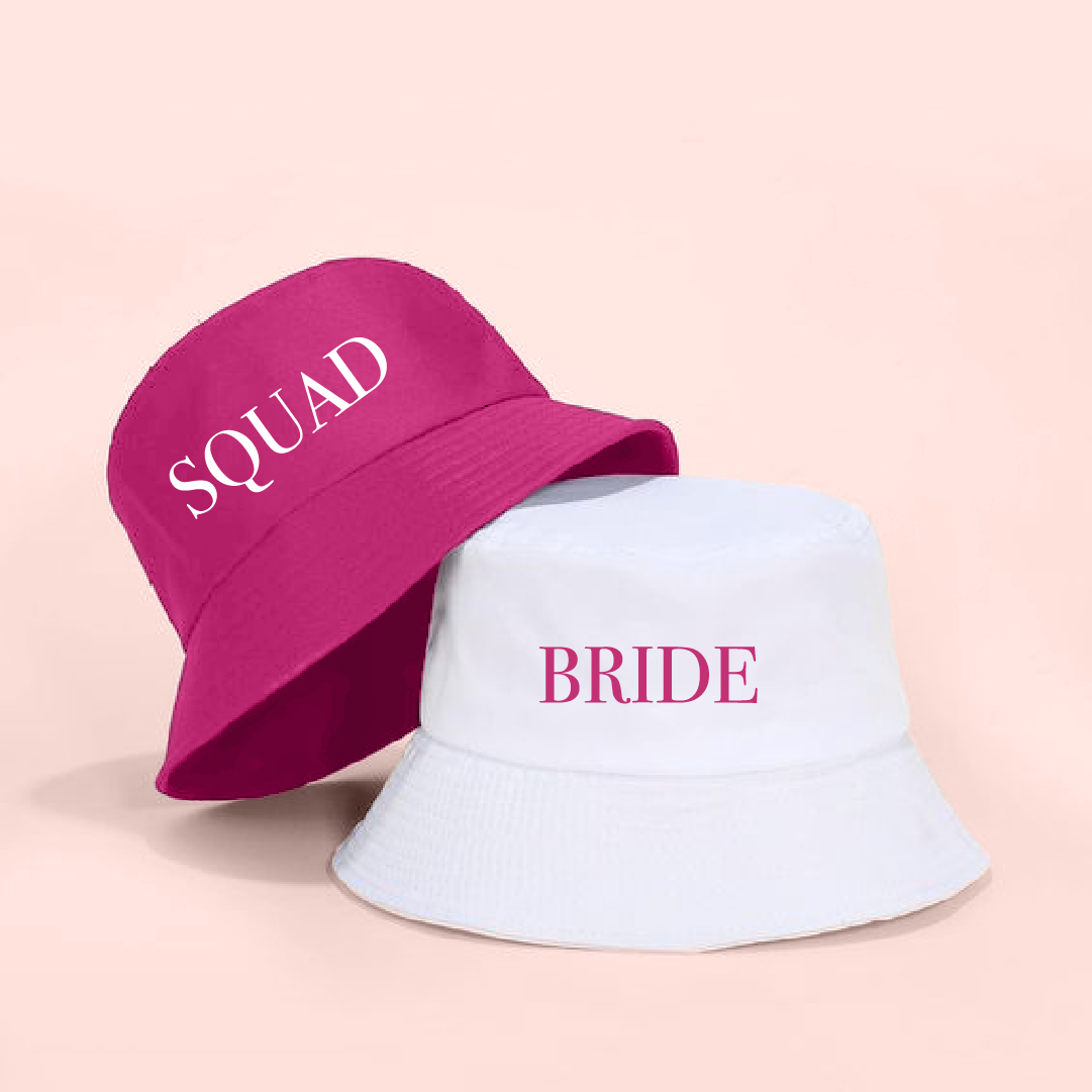 Bucket hat rosa "squad"